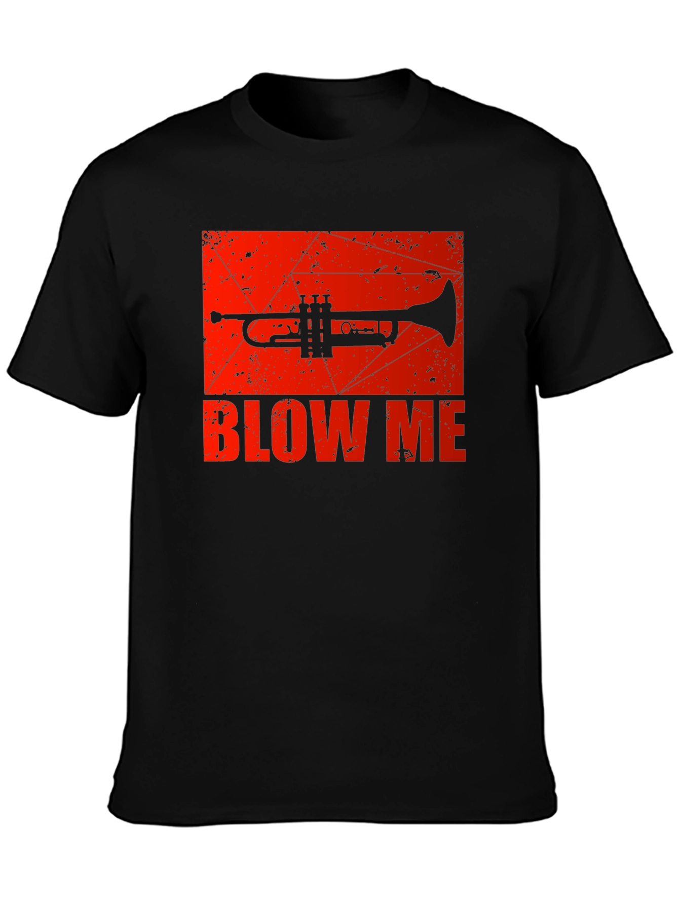 Camiseta Negra con Diseño de Trompeta Blow Me
