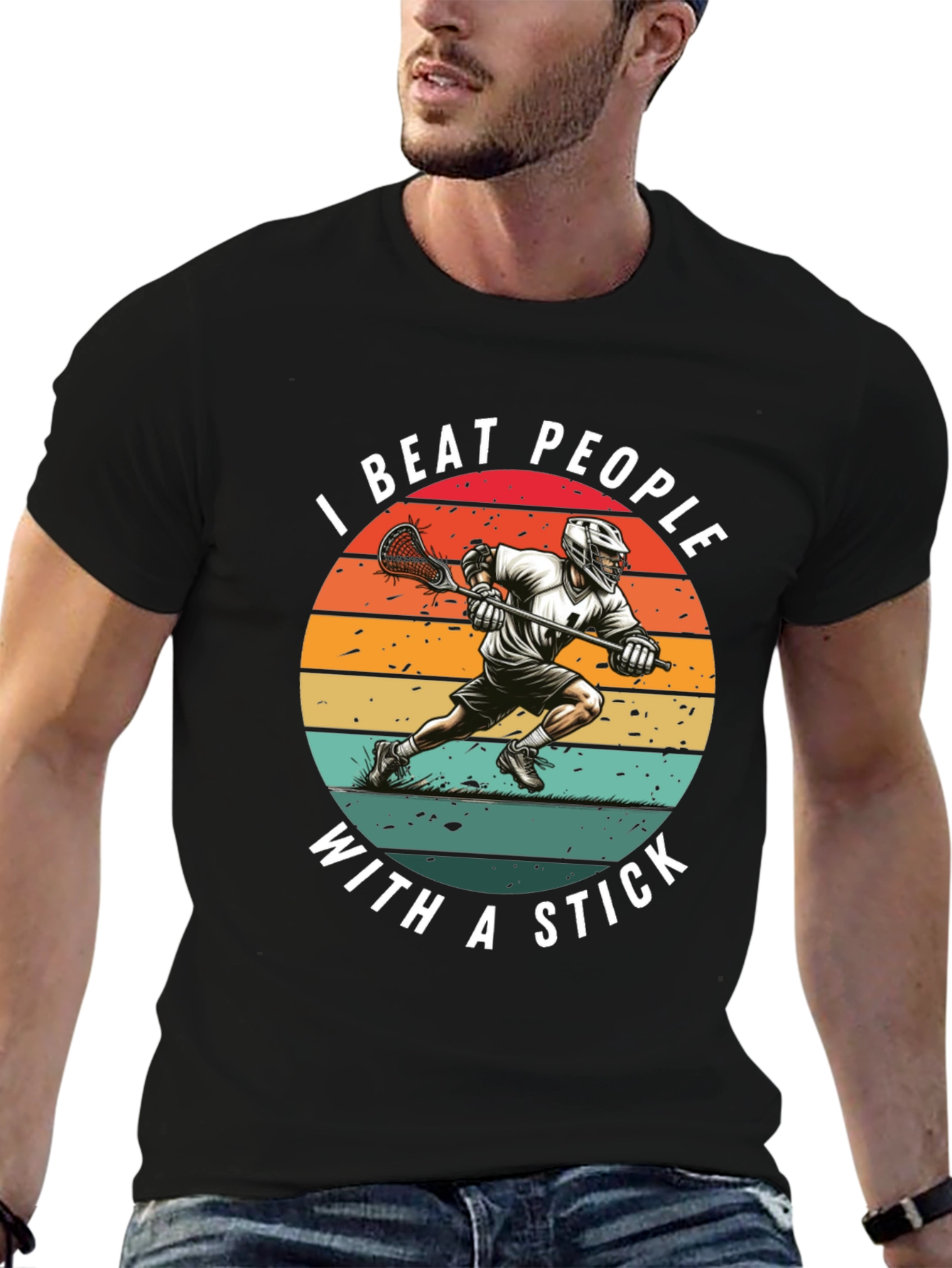 Camiseta Lacrosse: Golpeo a la Gente con un Palo