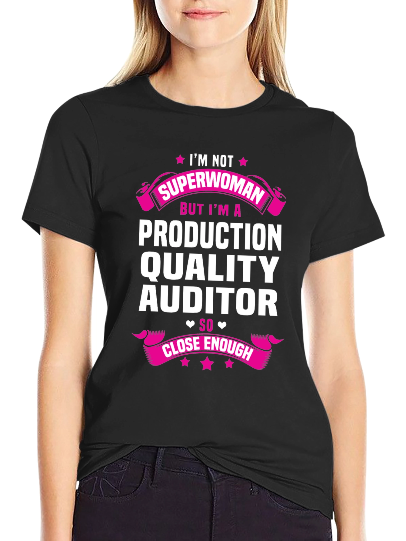 Camiseta Negra: Auditora de Calidad de Producción