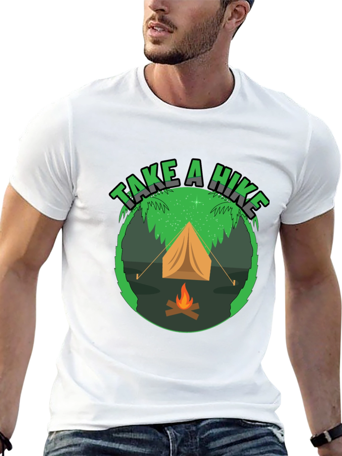 Camiseta Negra Take a Hike para Aventureros