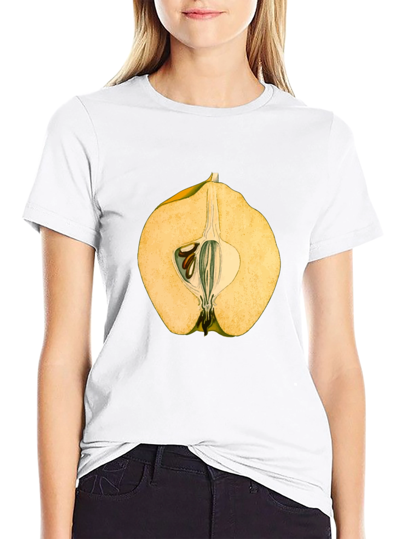 Camiseta Negra con Diseño de Fruta Exótica