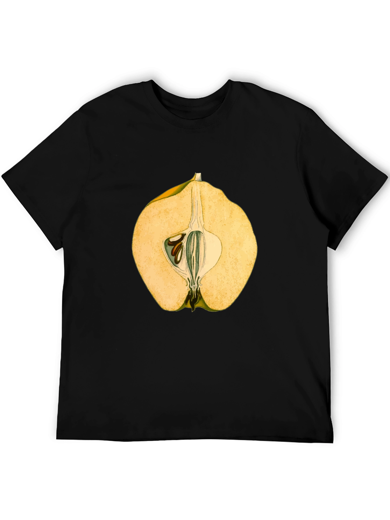 Camiseta Negra con Diseño de Fruta Exótica