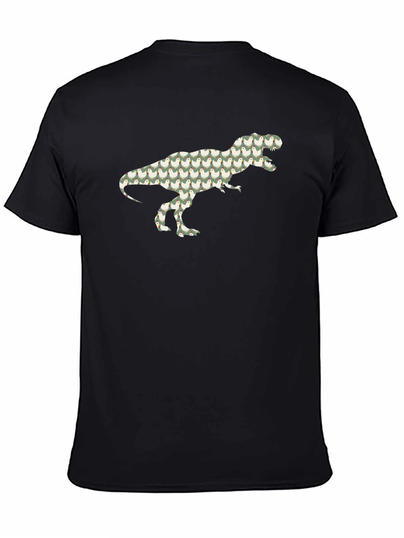 Camiseta Negra con Diseño de T-Rex de Pollitos