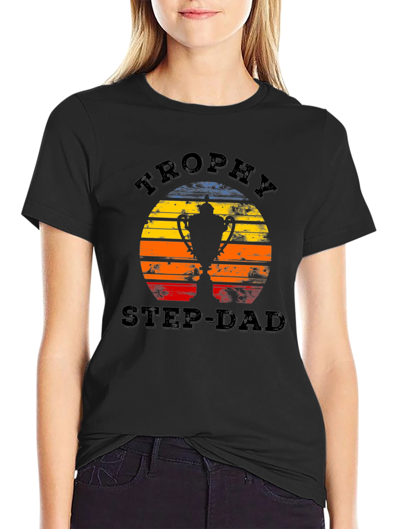 Camiseta Hombre Trophy Step-Dad Diseño Retro