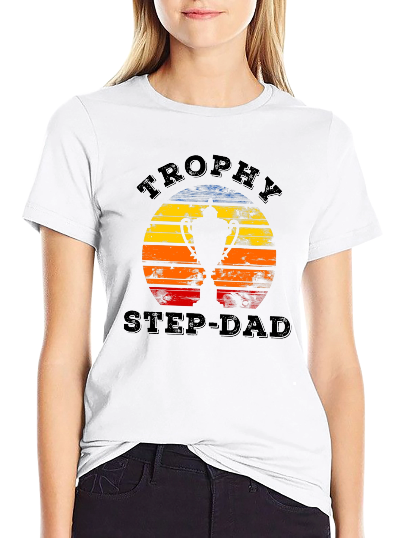 Camiseta Hombre Trophy Step-Dad Diseño Retro