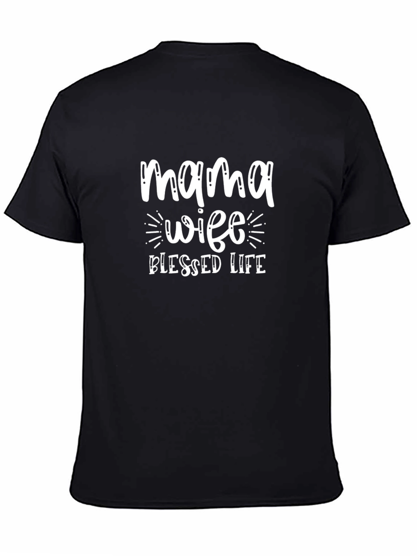 Camiseta Negra: Mamá Esposa Vida Bendecida