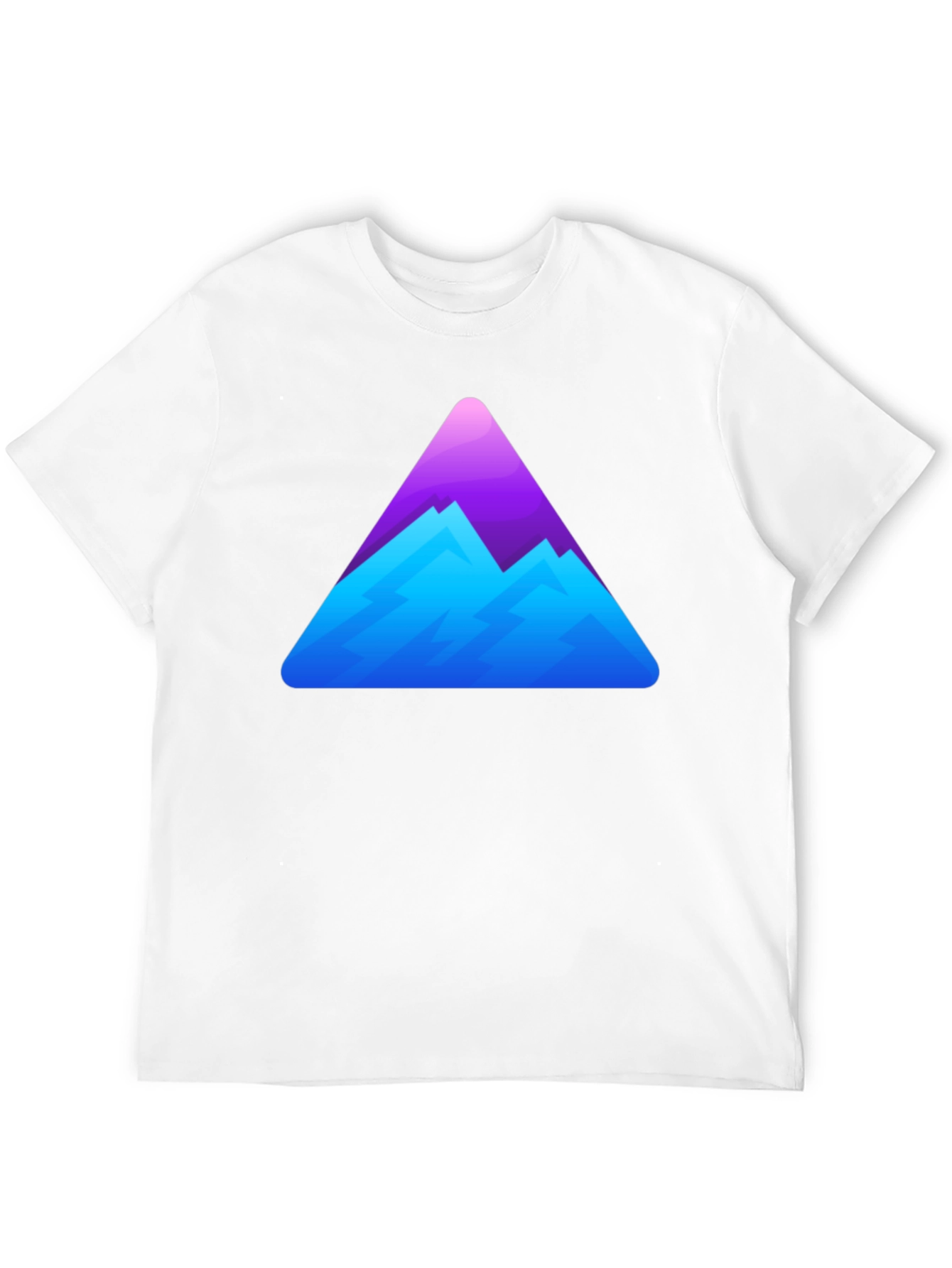 Camiseta Negra con Diseño de Montaña Abstracta