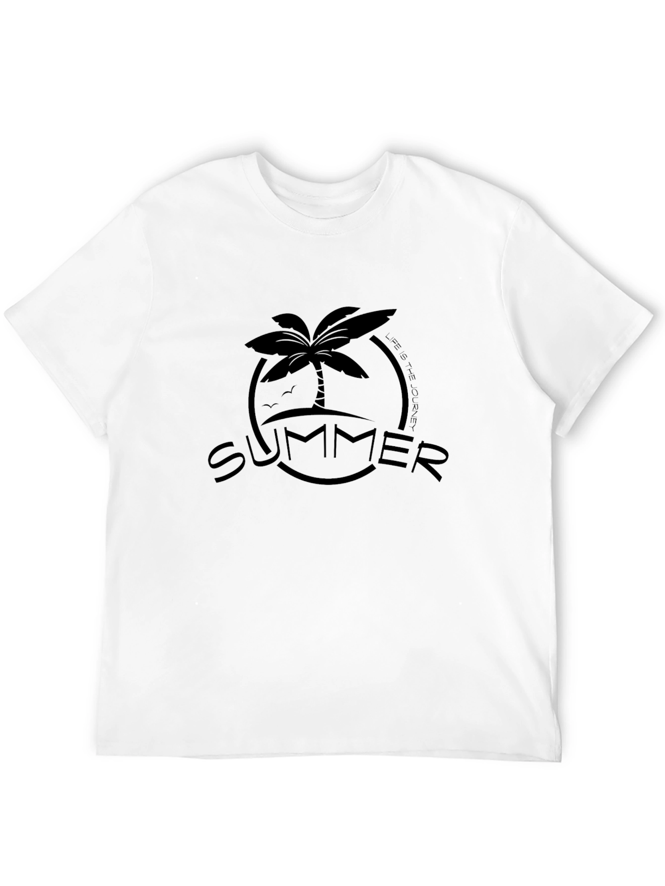 Camiseta Negra Estampada de Verano para Hombre