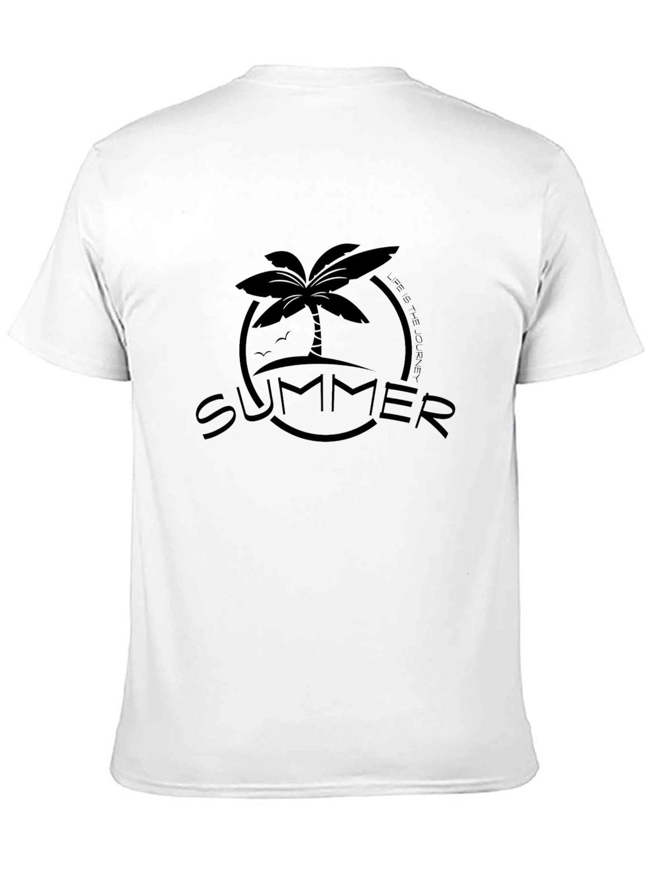 Camiseta Negra Estampada de Verano para Hombre