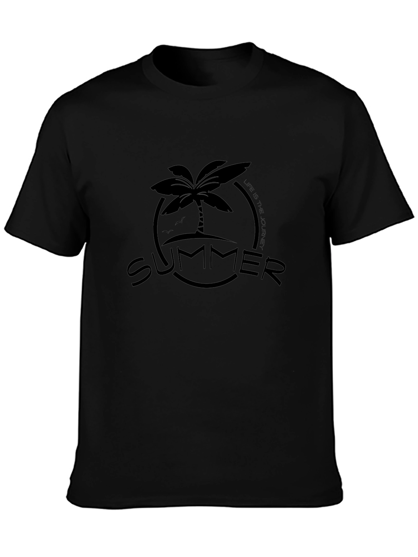 Camiseta Negra Estampada de Verano para Hombre