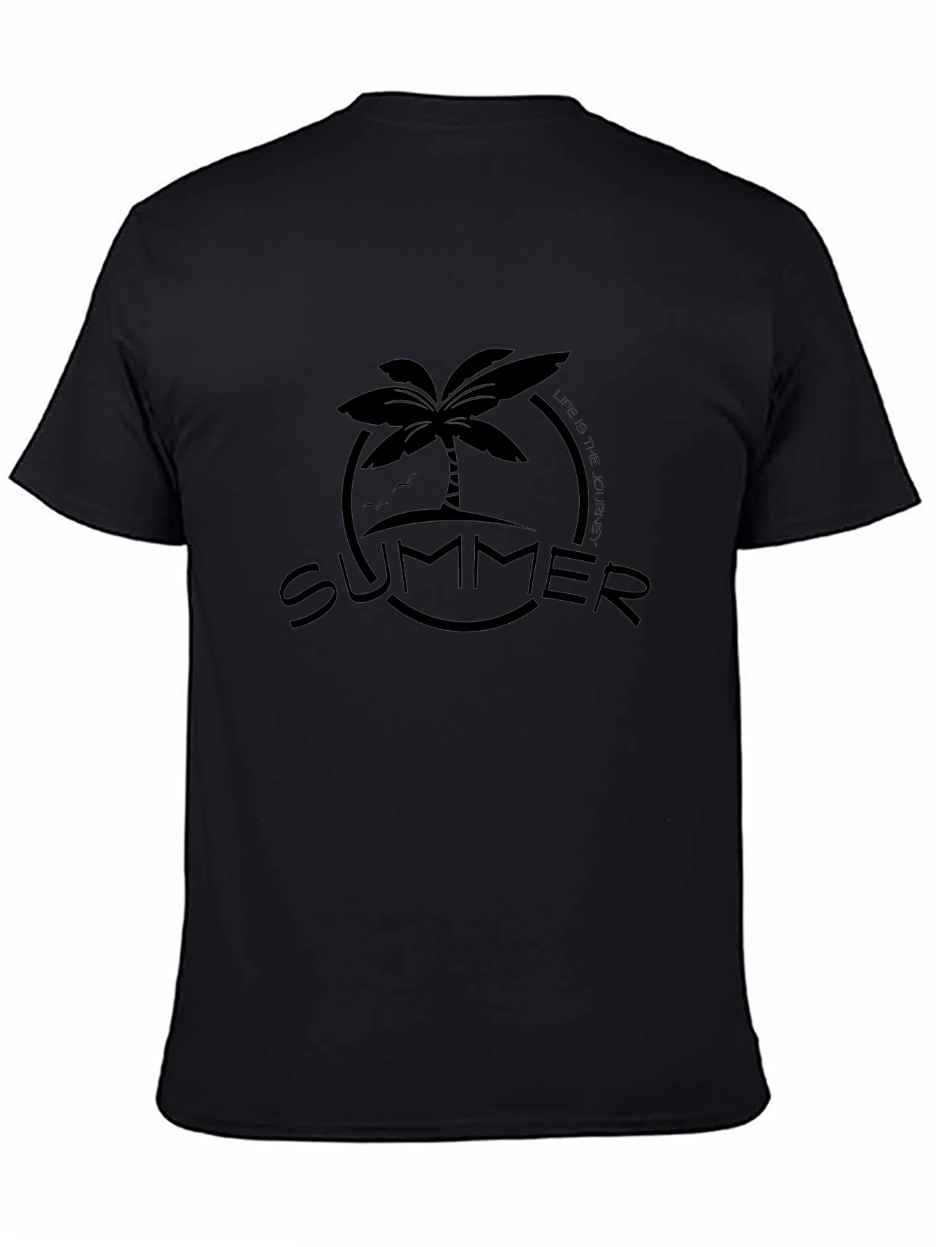 Camiseta Negra Estampada de Verano para Hombre