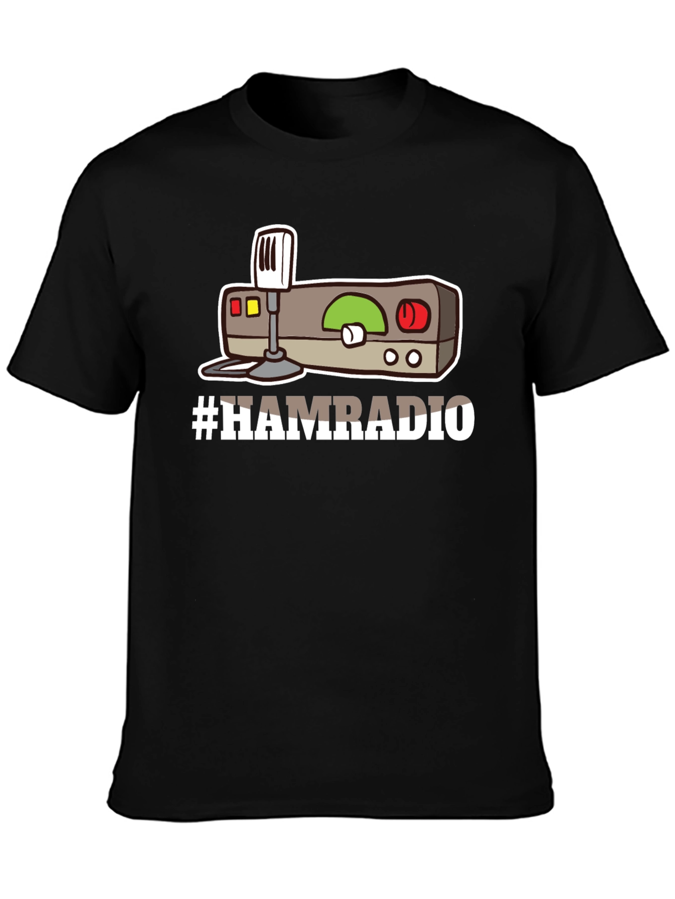 Camiseta Negra #HAMRADIO Radioaficionado