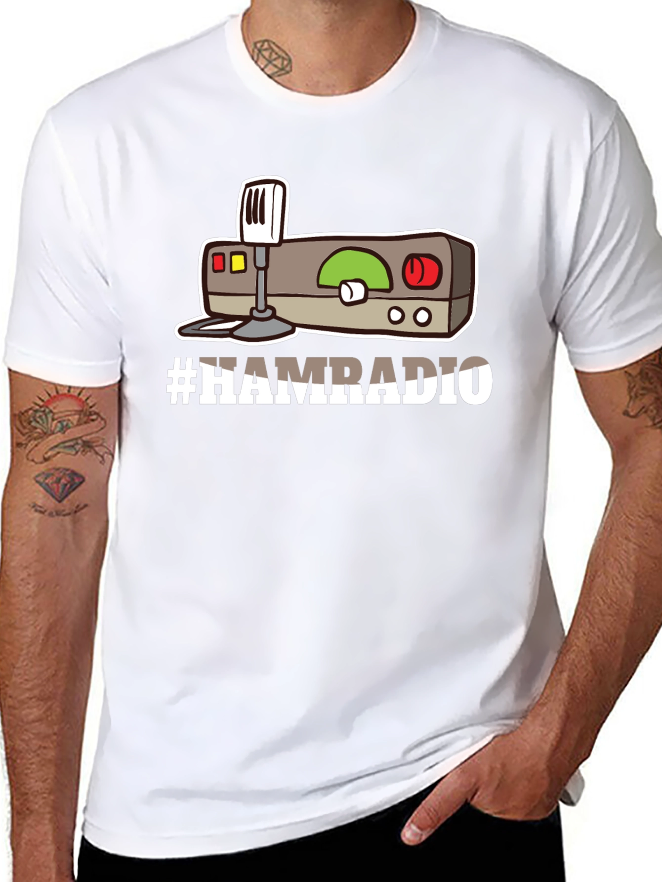 Camiseta Negra #HAMRADIO Radioaficionado