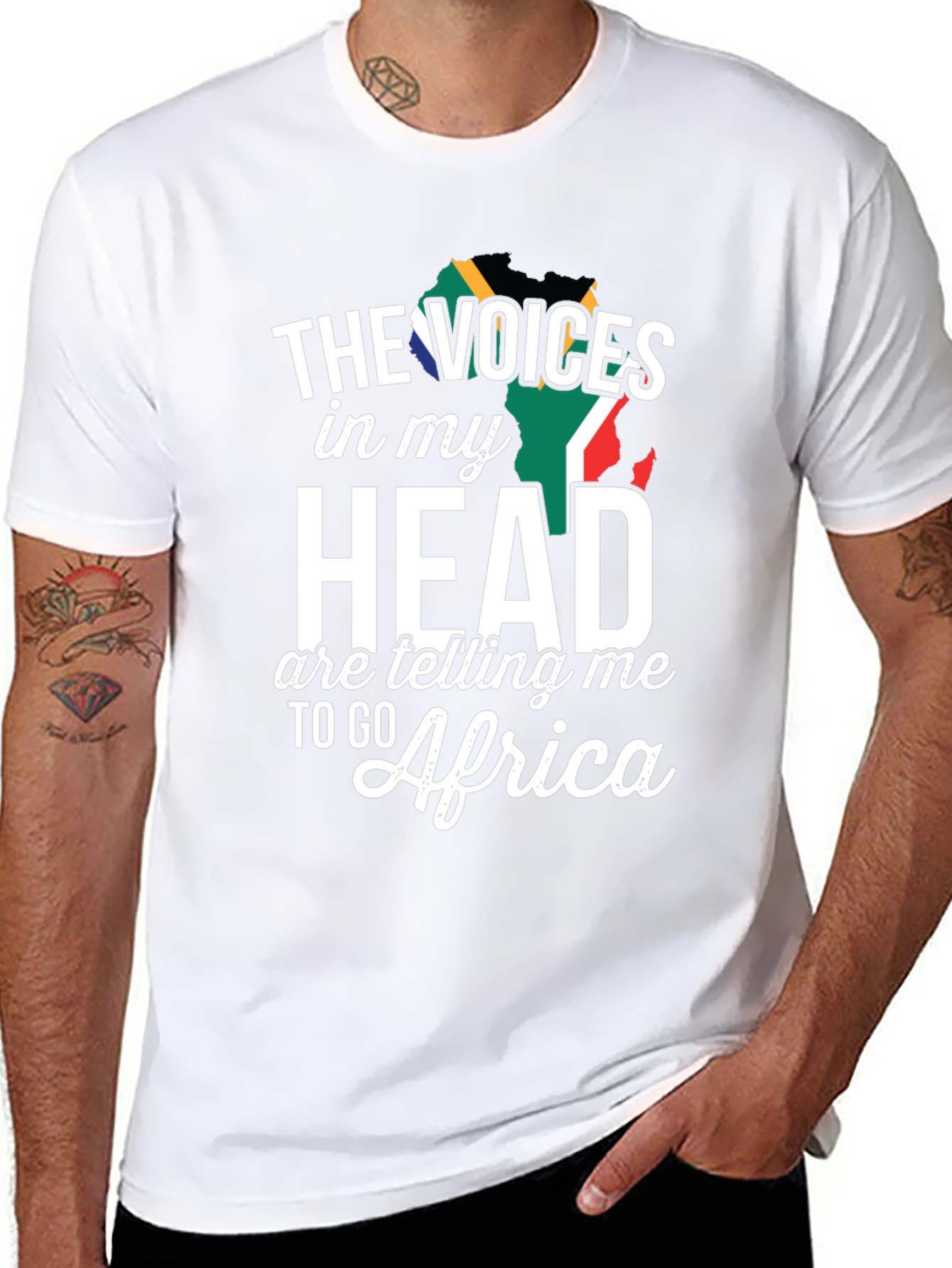 Camiseta Negra Voces en mi Cabeza África