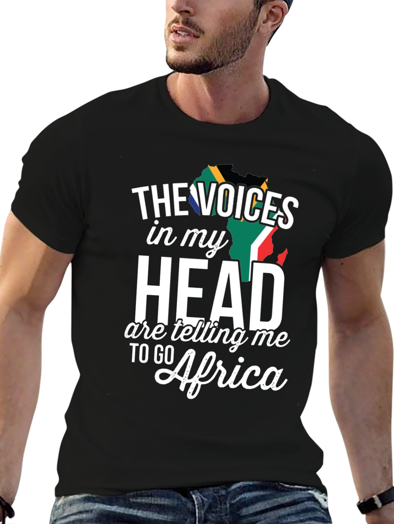 Camiseta Negra Voces en mi Cabeza África