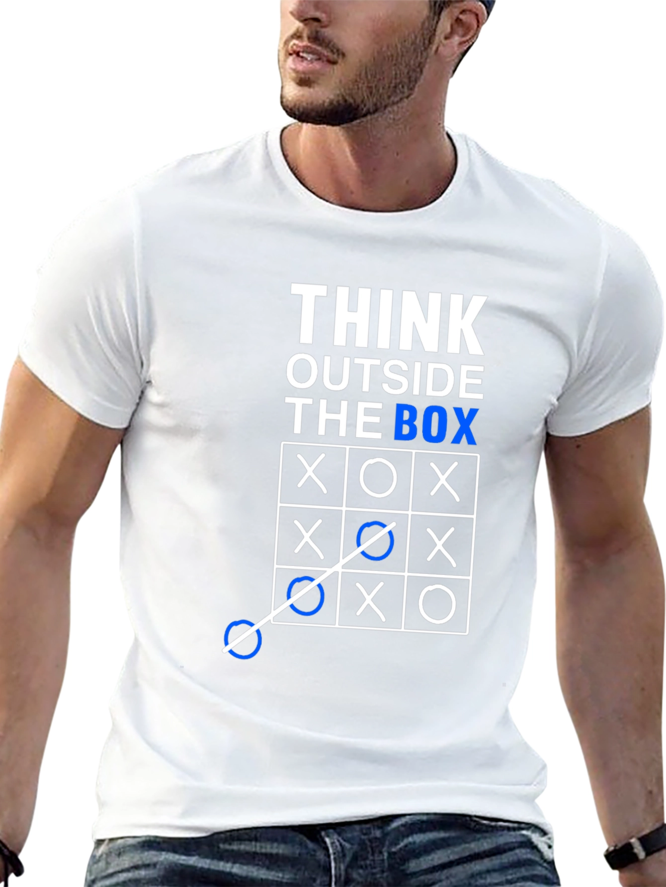 Camiseta Hombre Piensa Fuera de la Caja Algodón