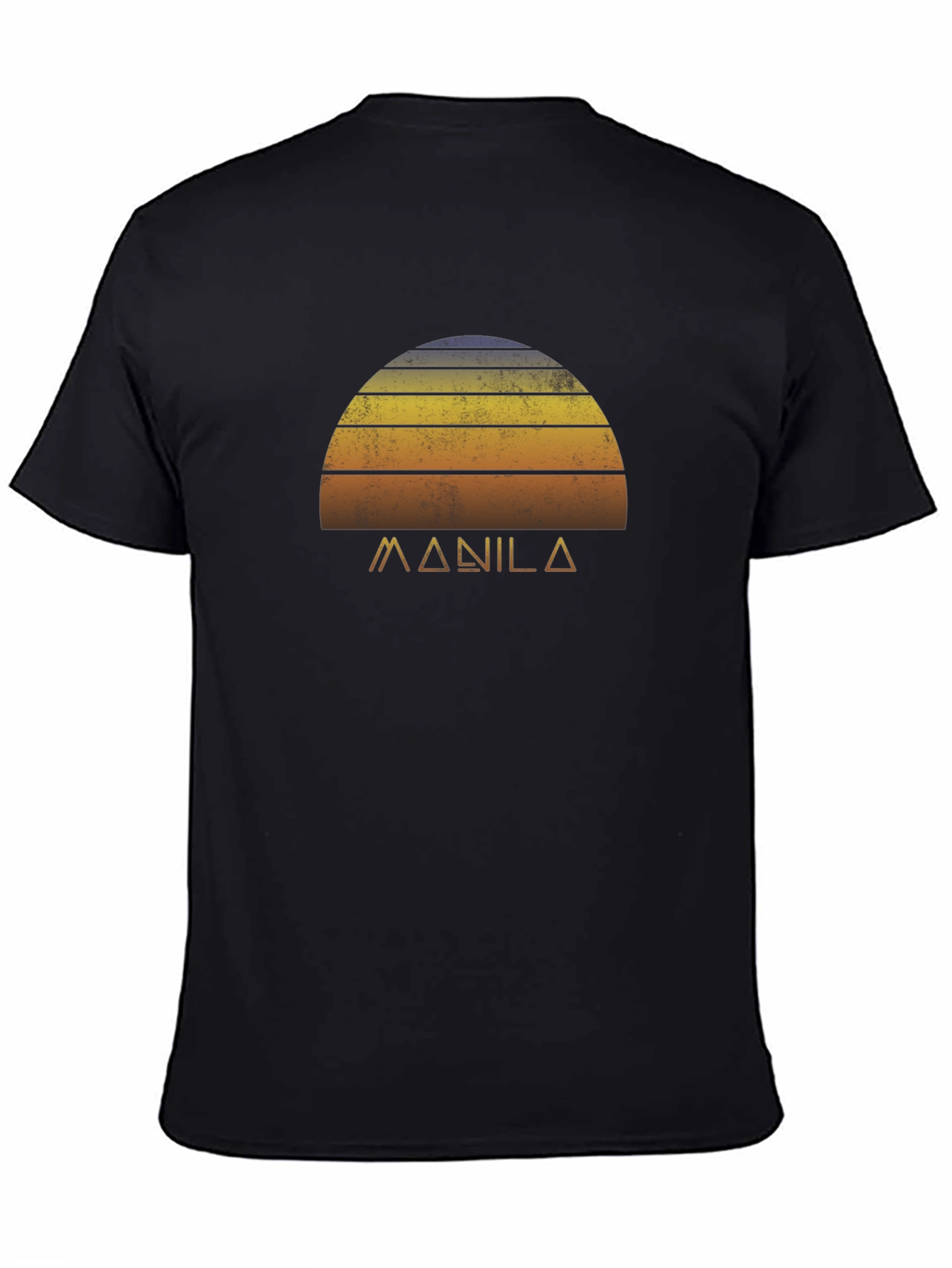 Camiseta Negra Retro Manila Sunset
