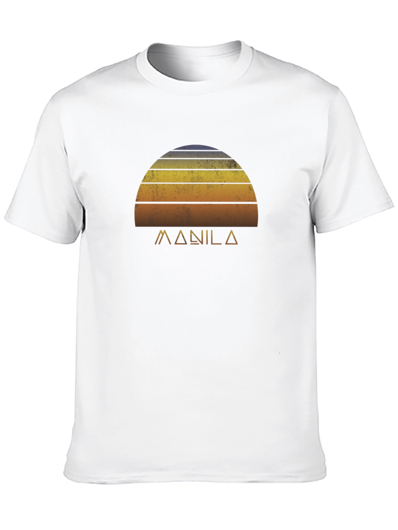 Camiseta Negra Retro Manila Sunset