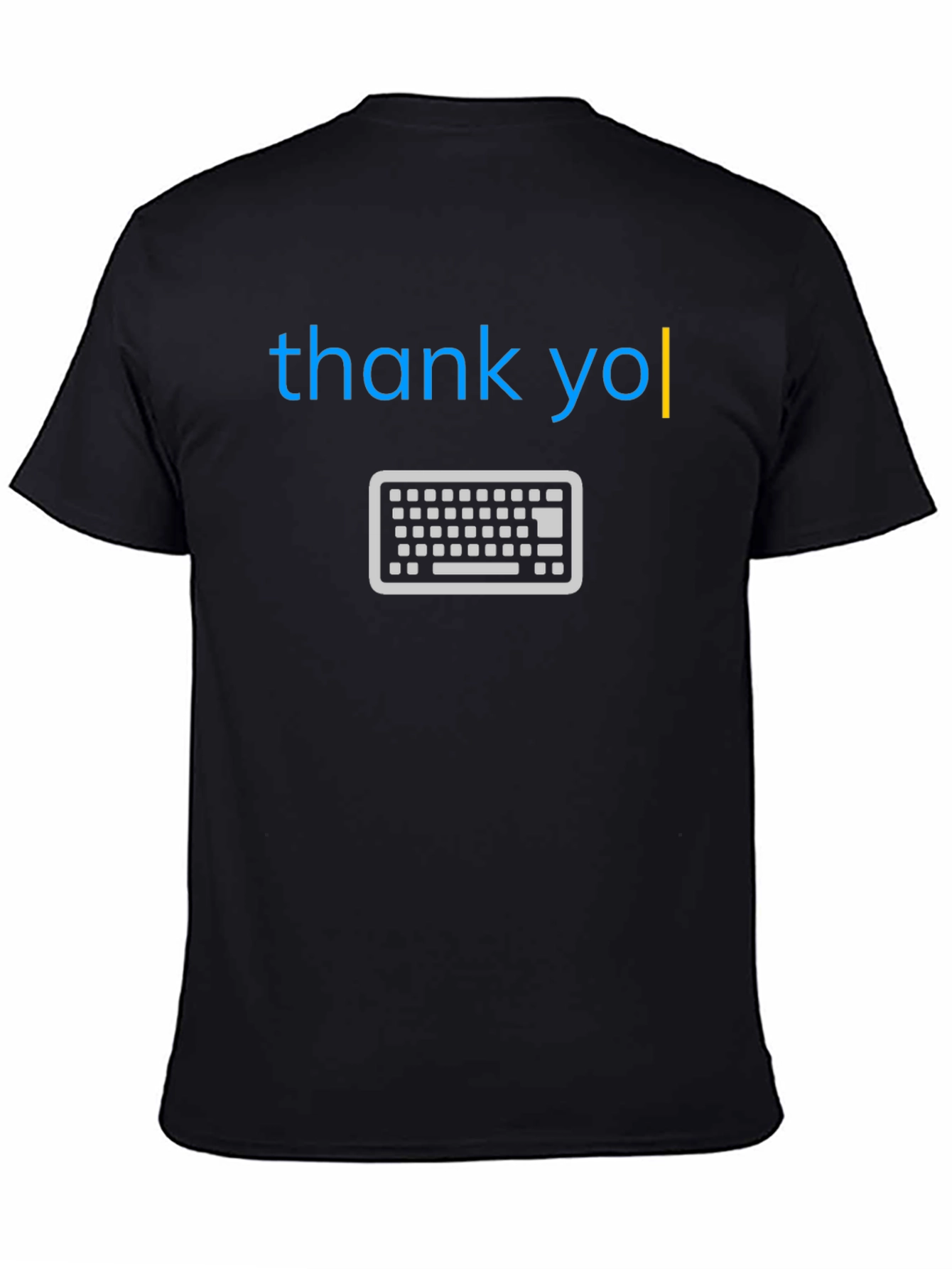 Camiseta Negra Thank You con Teclado