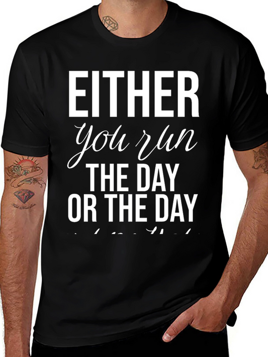 Camiseta Negra: O Corres el Día O el Día te Corre