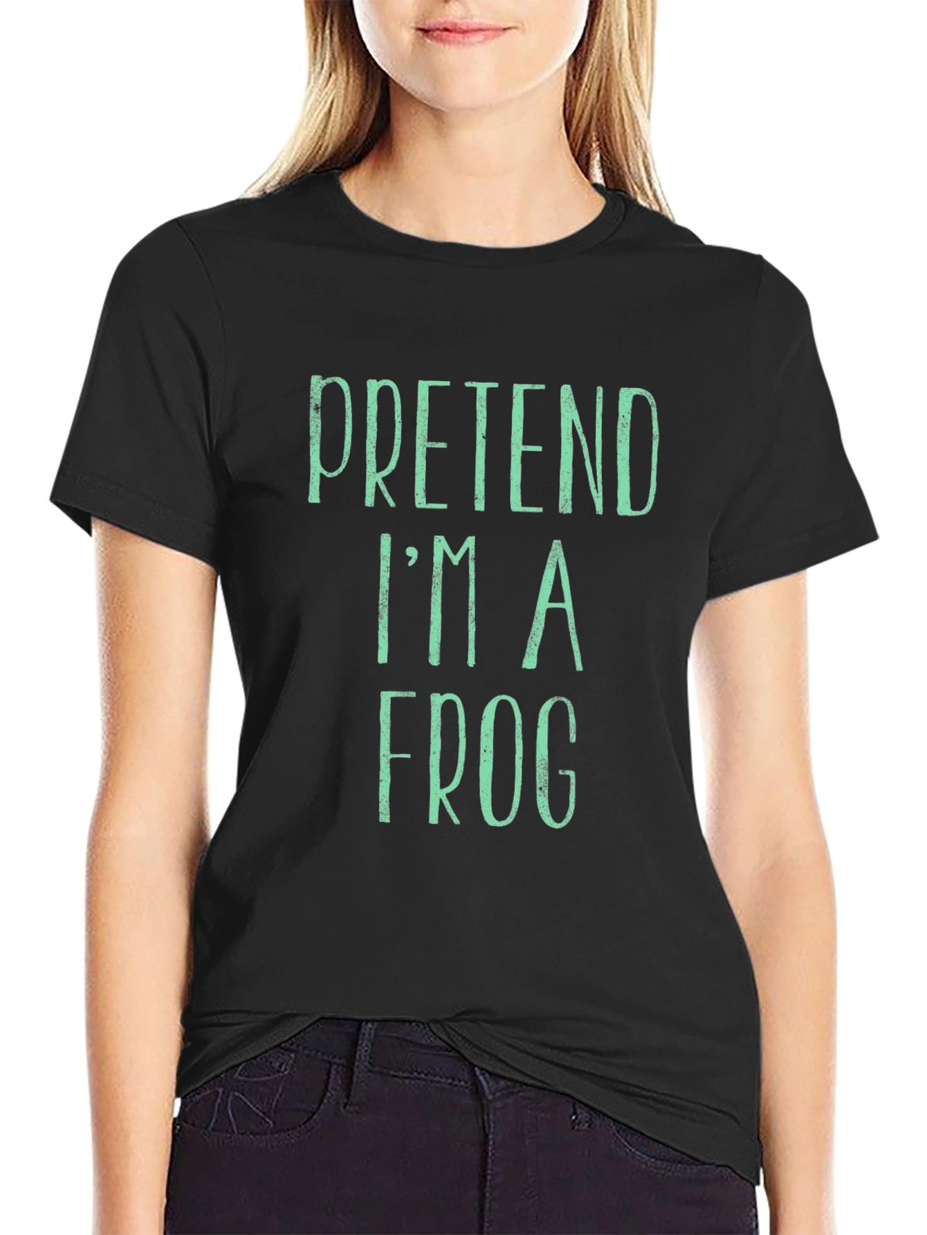 Camiseta Hombre Negra - Pretend Im a Frog