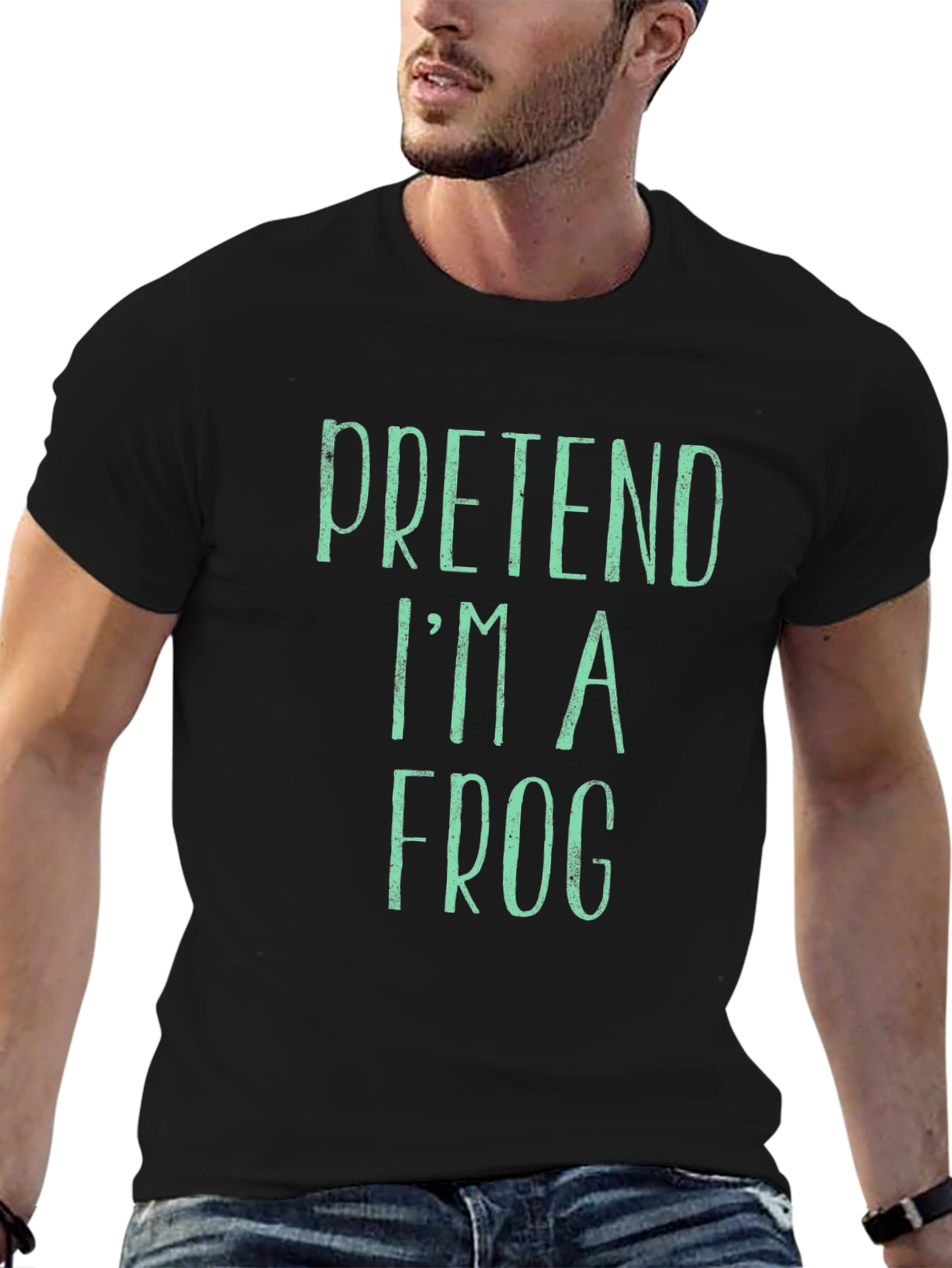 Camiseta Hombre Negra - Pretend Im a Frog