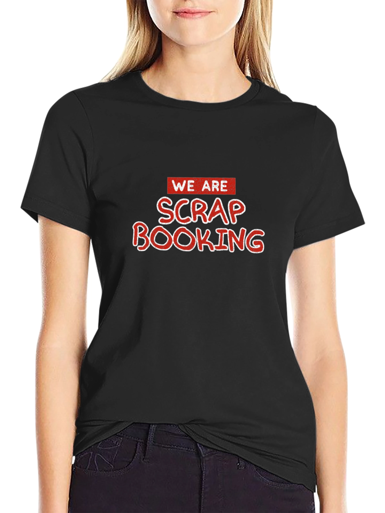 Camiseta Negra Scrap Booking para Aficionados al Arte