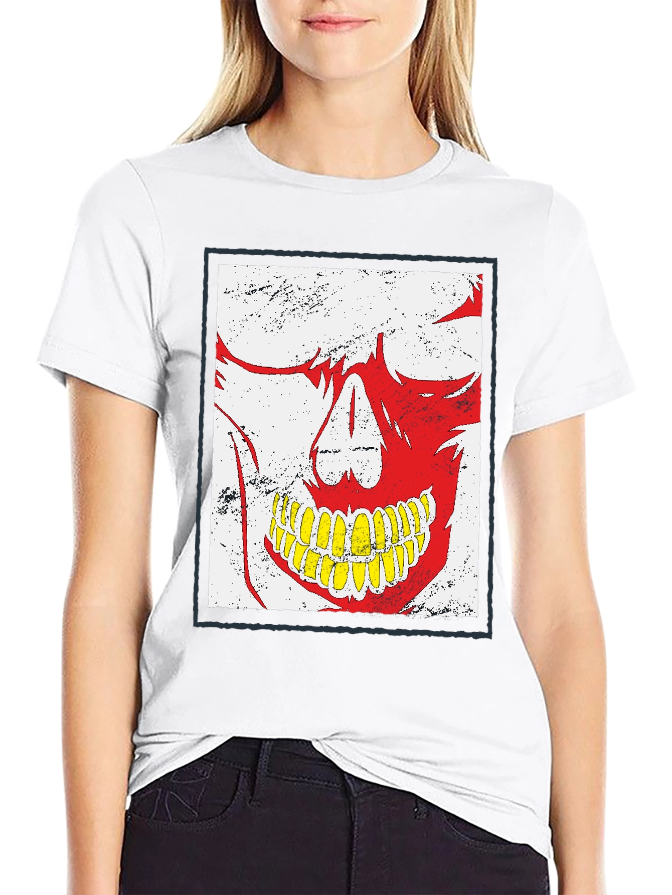 Camiseta Negra con Diseño de Calavera Distintivo