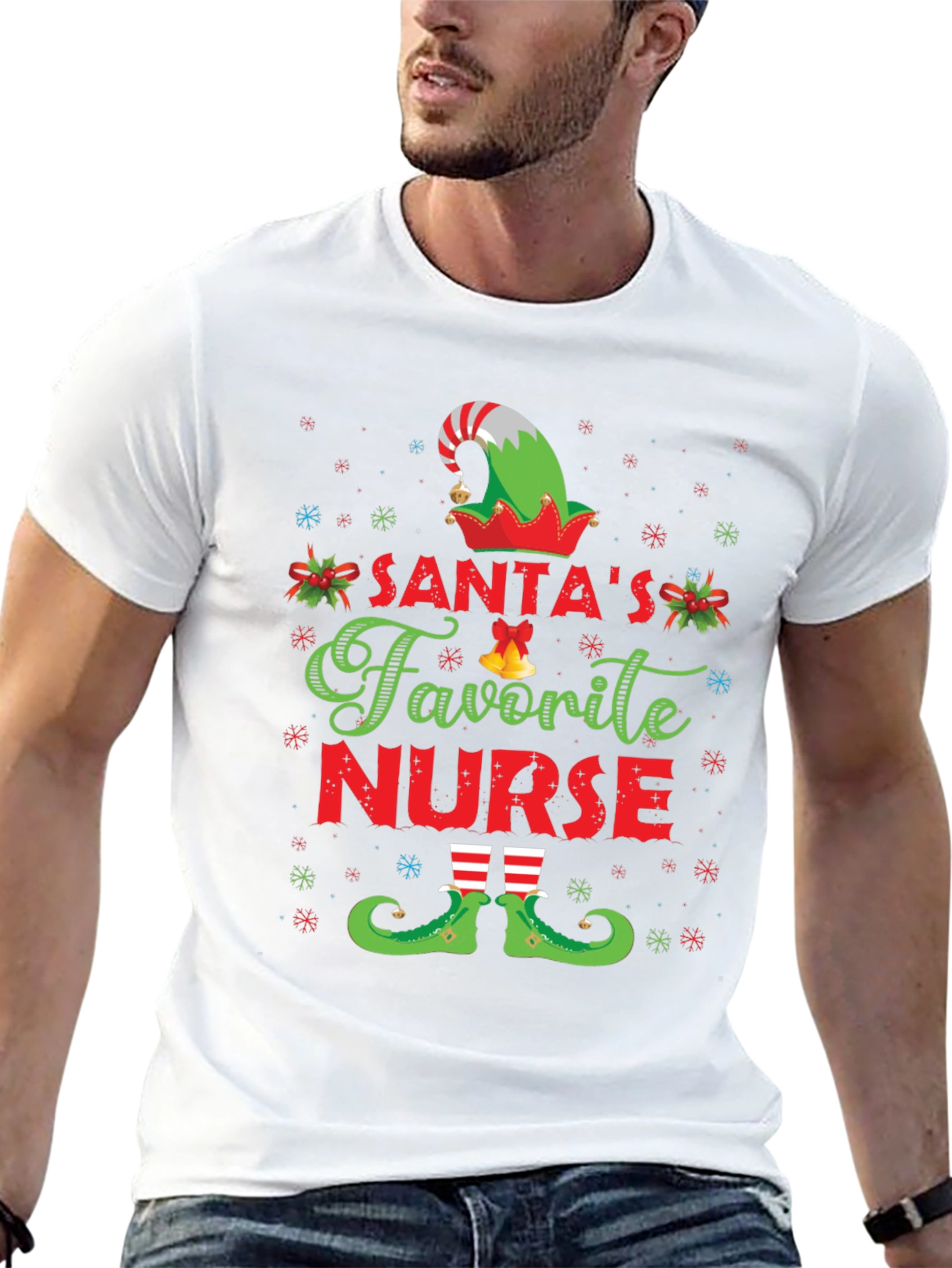 Camiseta Navideña Enfermera Favorita de Santa