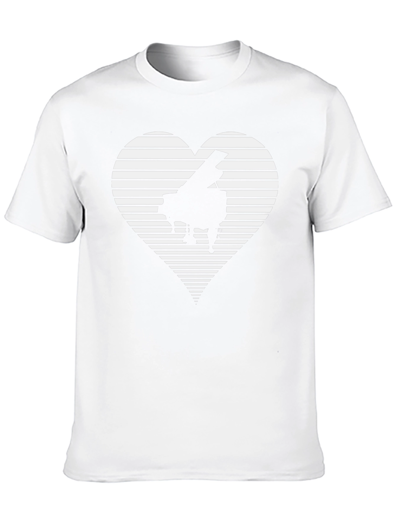 Camiseta Negra Piano Corazón Rayas Hombre