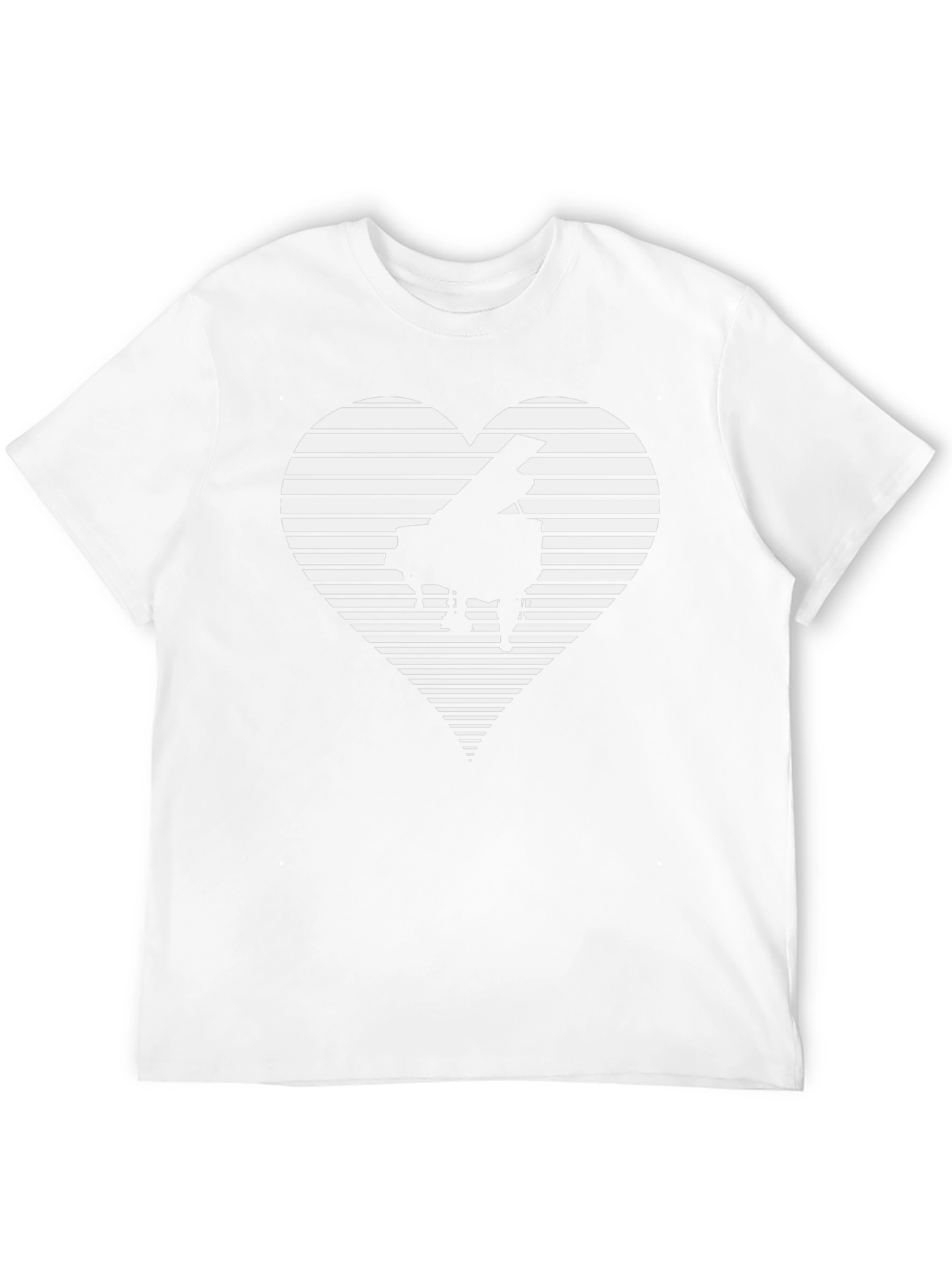 Camiseta Negra Piano Corazón Rayas Hombre