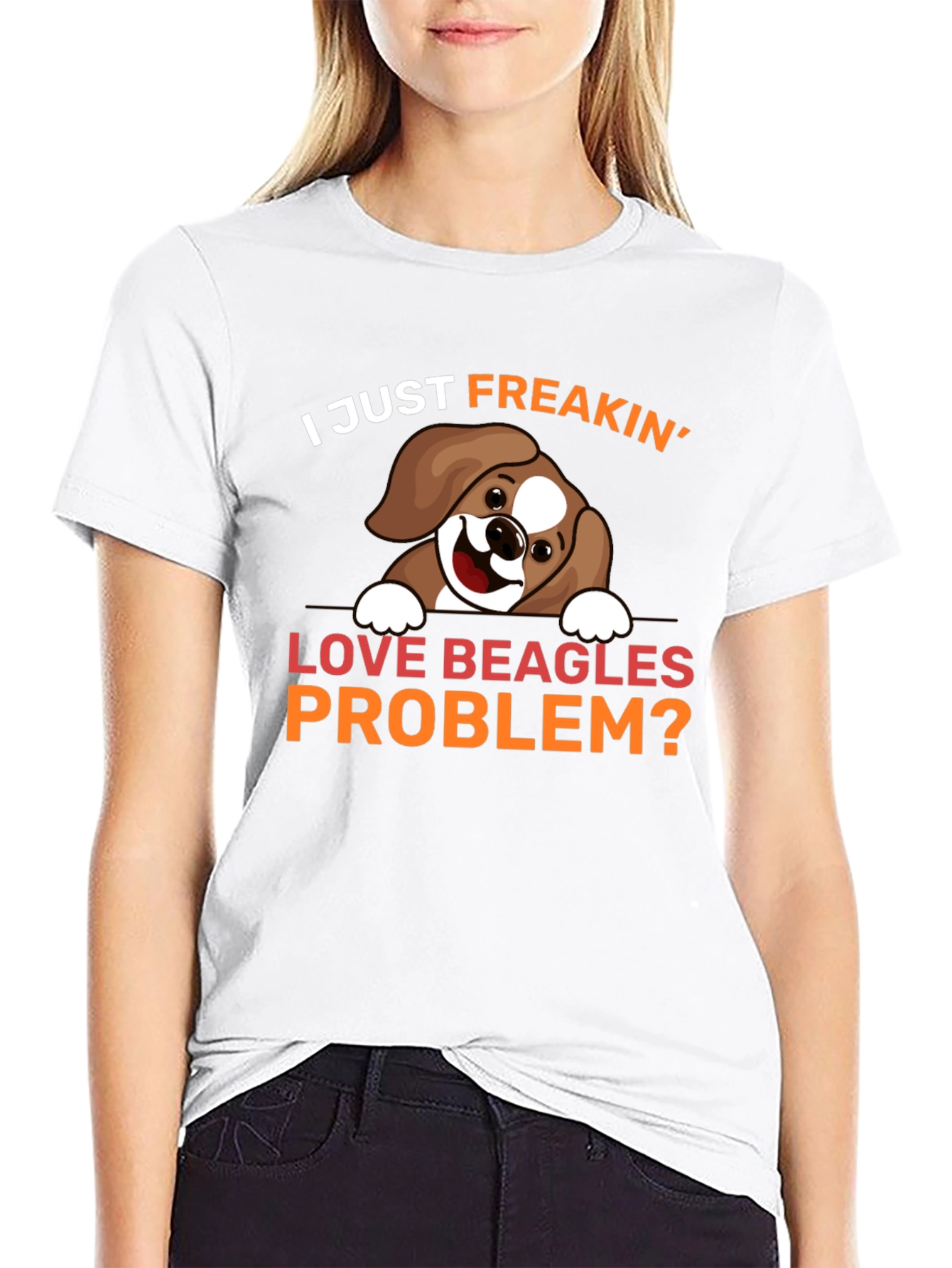 Camiseta Negra Amo Beagles ¿Algún Problema?