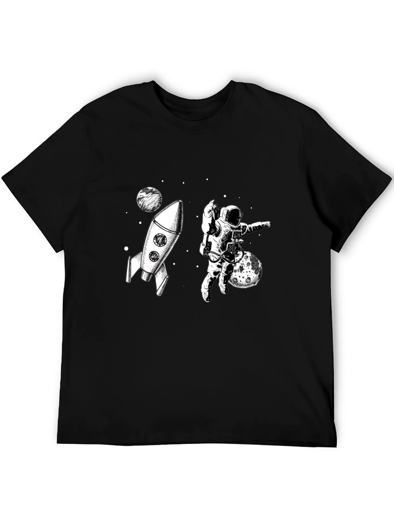 Camiseta Negra con Diseño Espacial