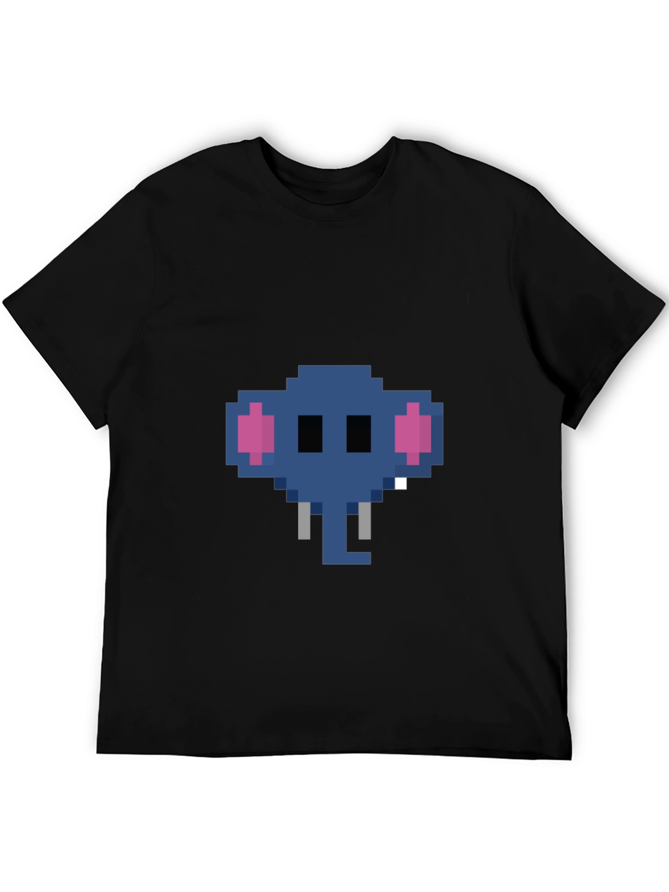 Camiseta Negra con Elefante Pixelado