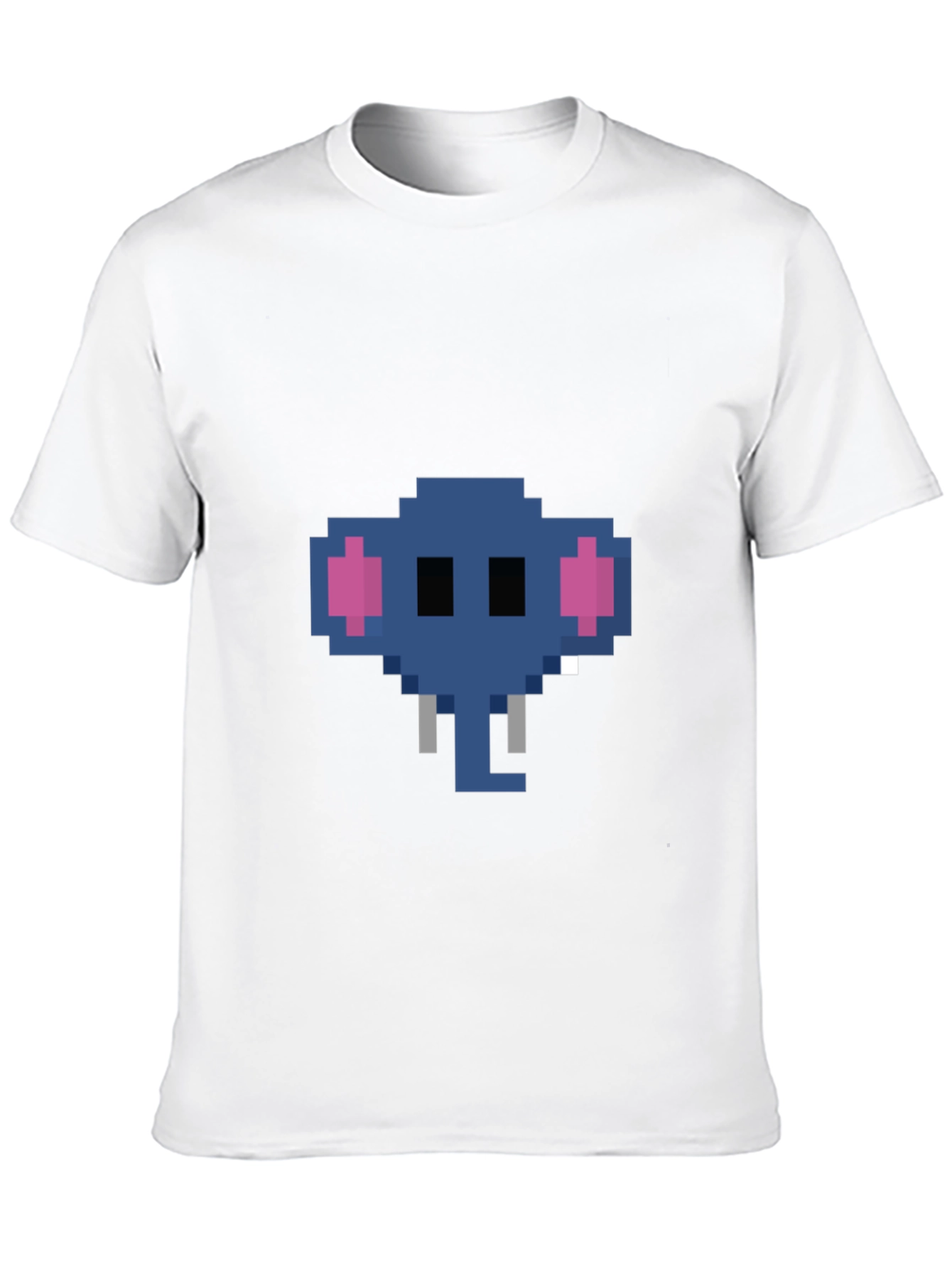 Camiseta Negra con Elefante Pixelado