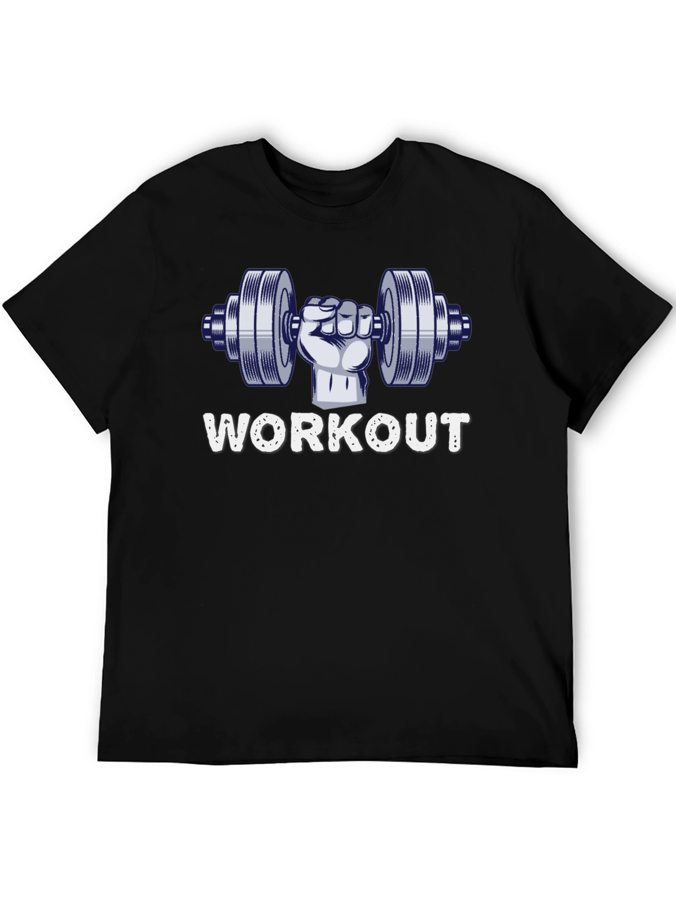 Camiseta Negra Hombre Diseño Workout Gym