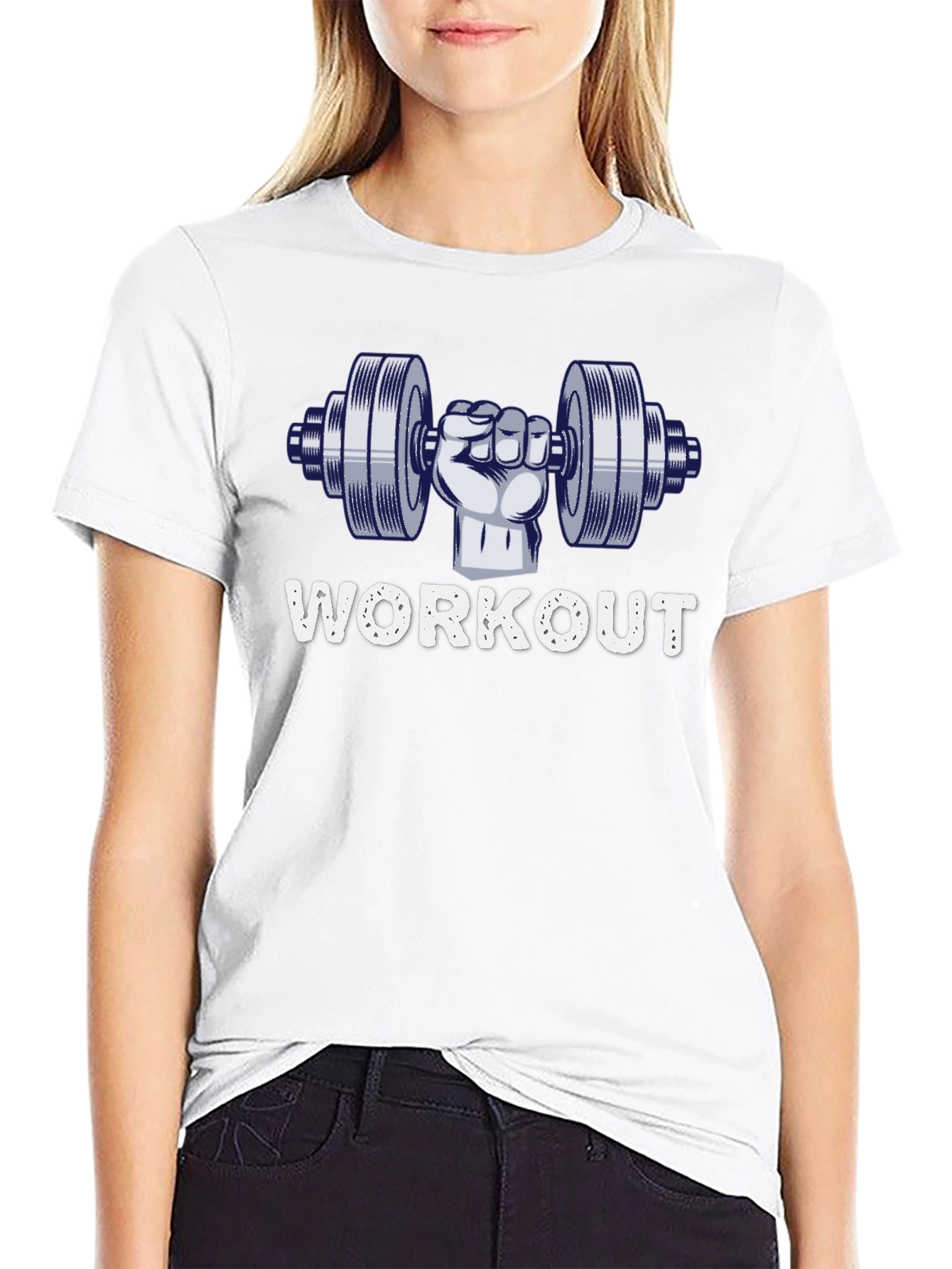 Camiseta Negra Hombre Diseño Workout Gym