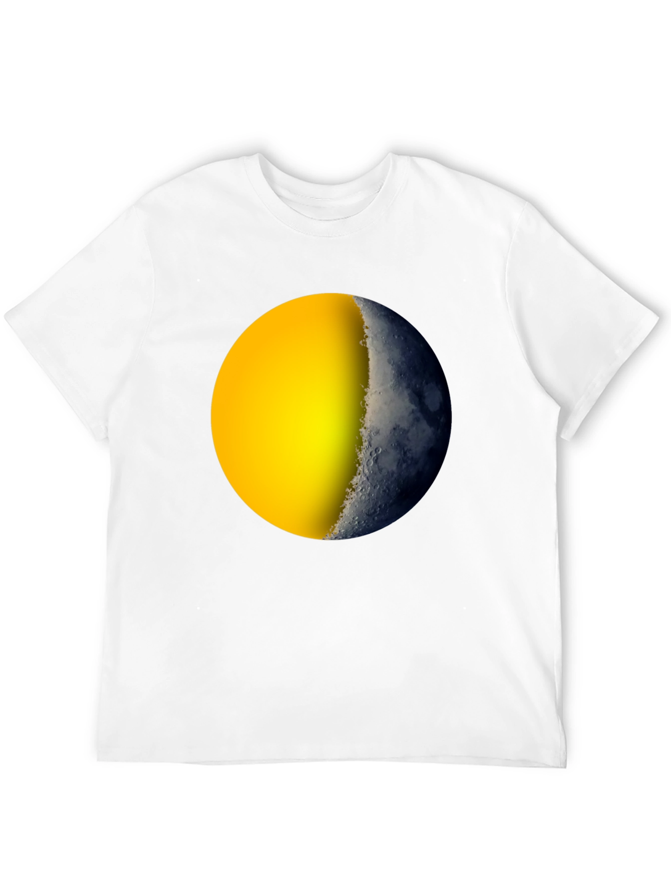 Camiseta Negra con Diseño de Sol y Luna