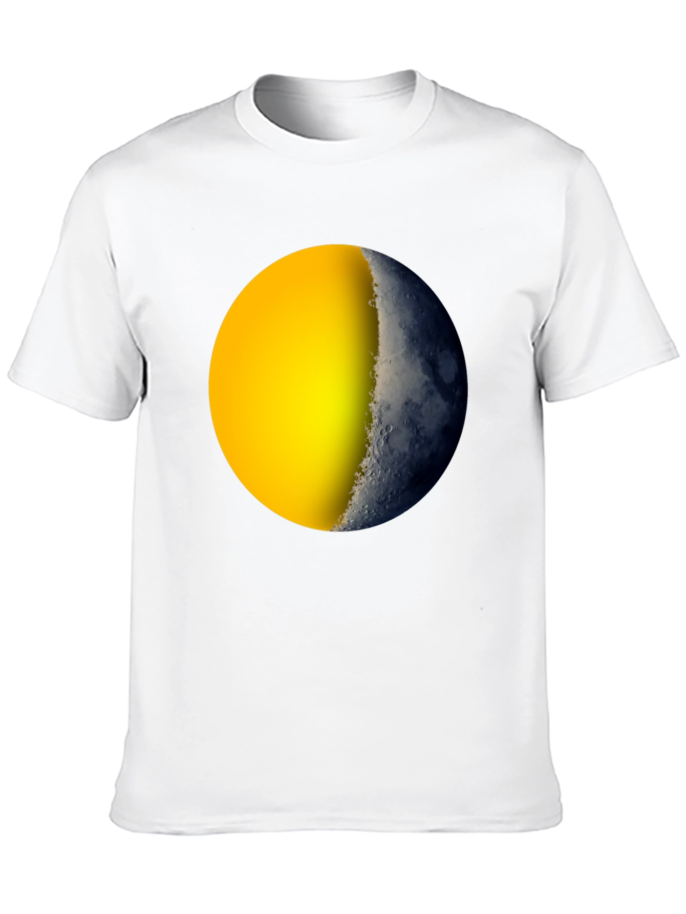 Camiseta Negra con Diseño de Sol y Luna