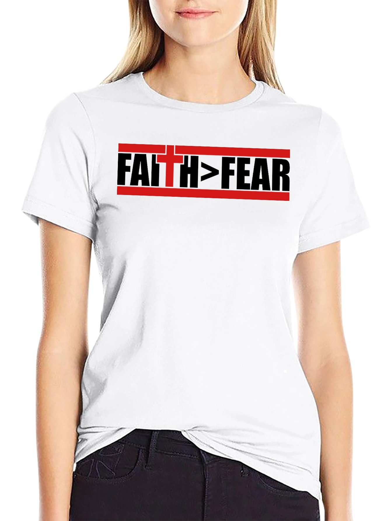 Camiseta Fe > Miedo - Diseño Religioso