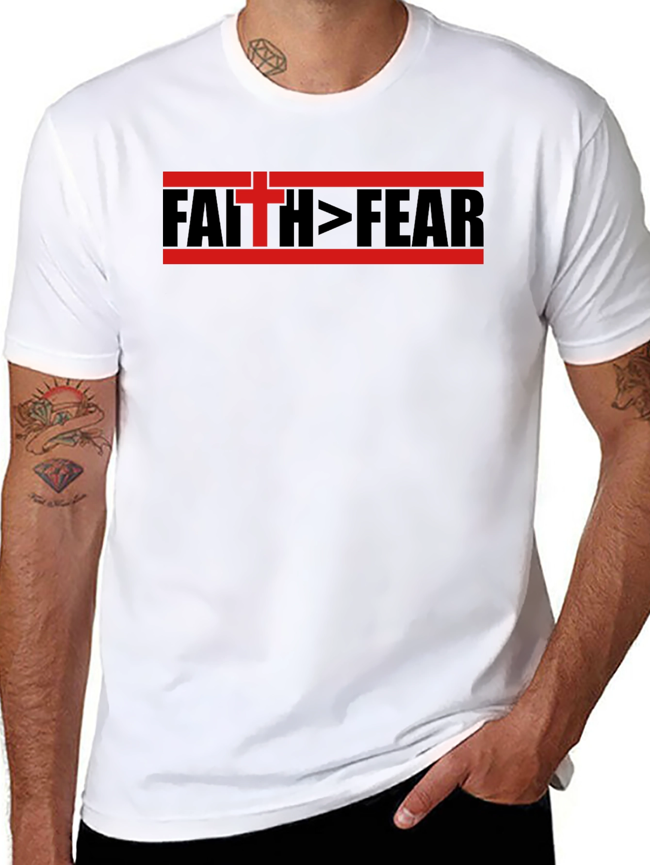 Camiseta Fe > Miedo - Diseño Religioso