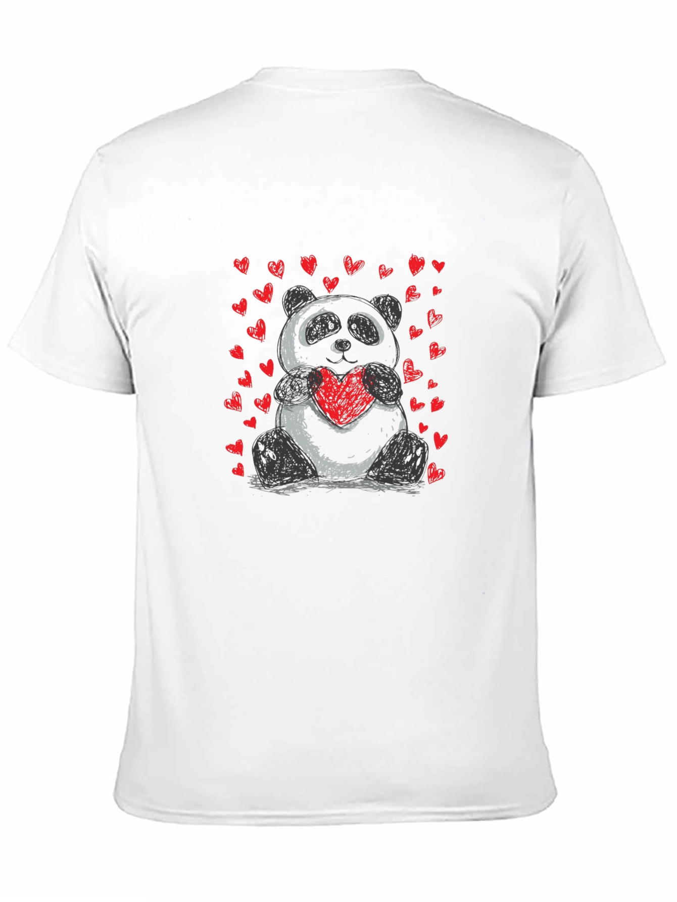 Camiseta Negra con Panda Enamorado