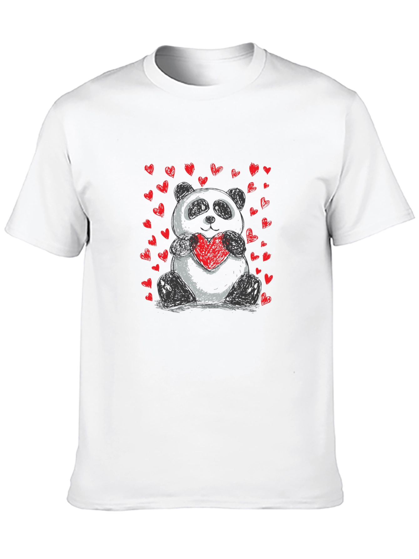 Camiseta Negra con Panda Enamorado