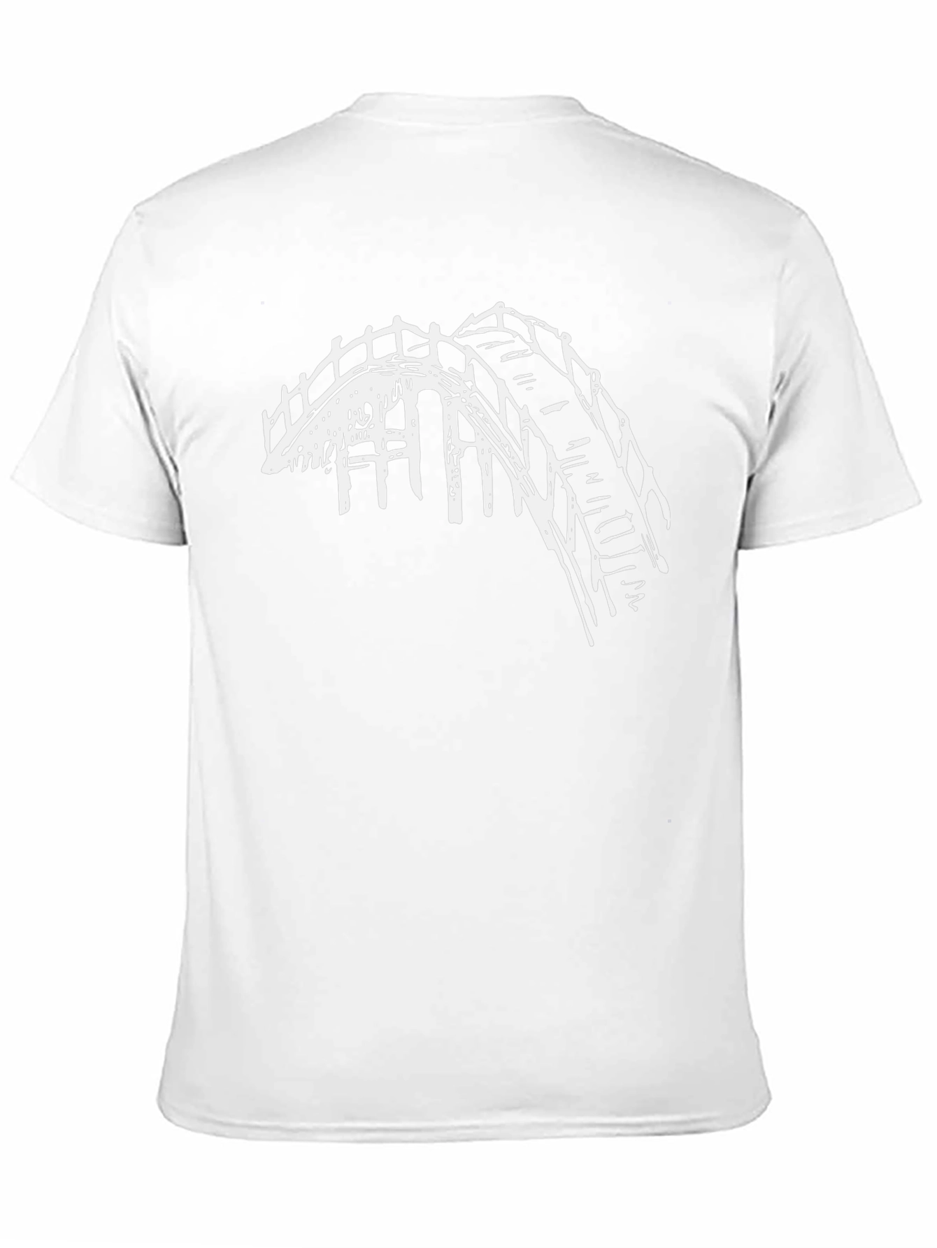 Camiseta Negra con Diseño de Puente Blanco