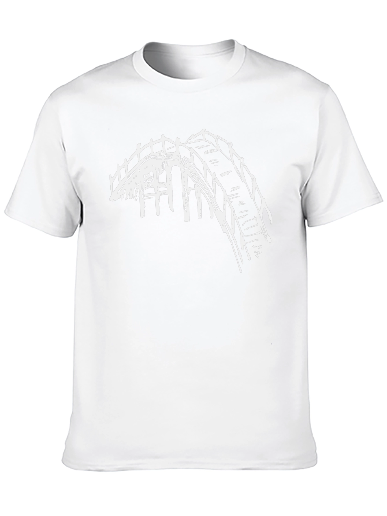 Camiseta Negra con Diseño de Puente Blanco
