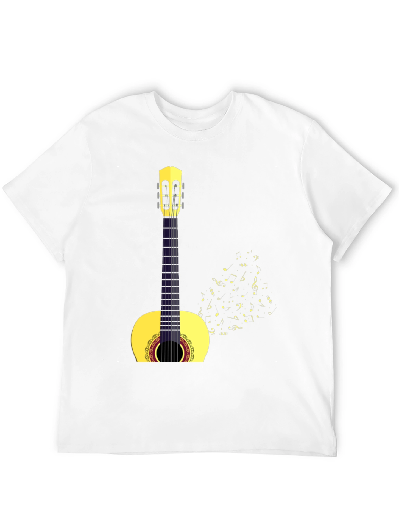 Camiseta Negra con Diseño de Guitarra Clásica