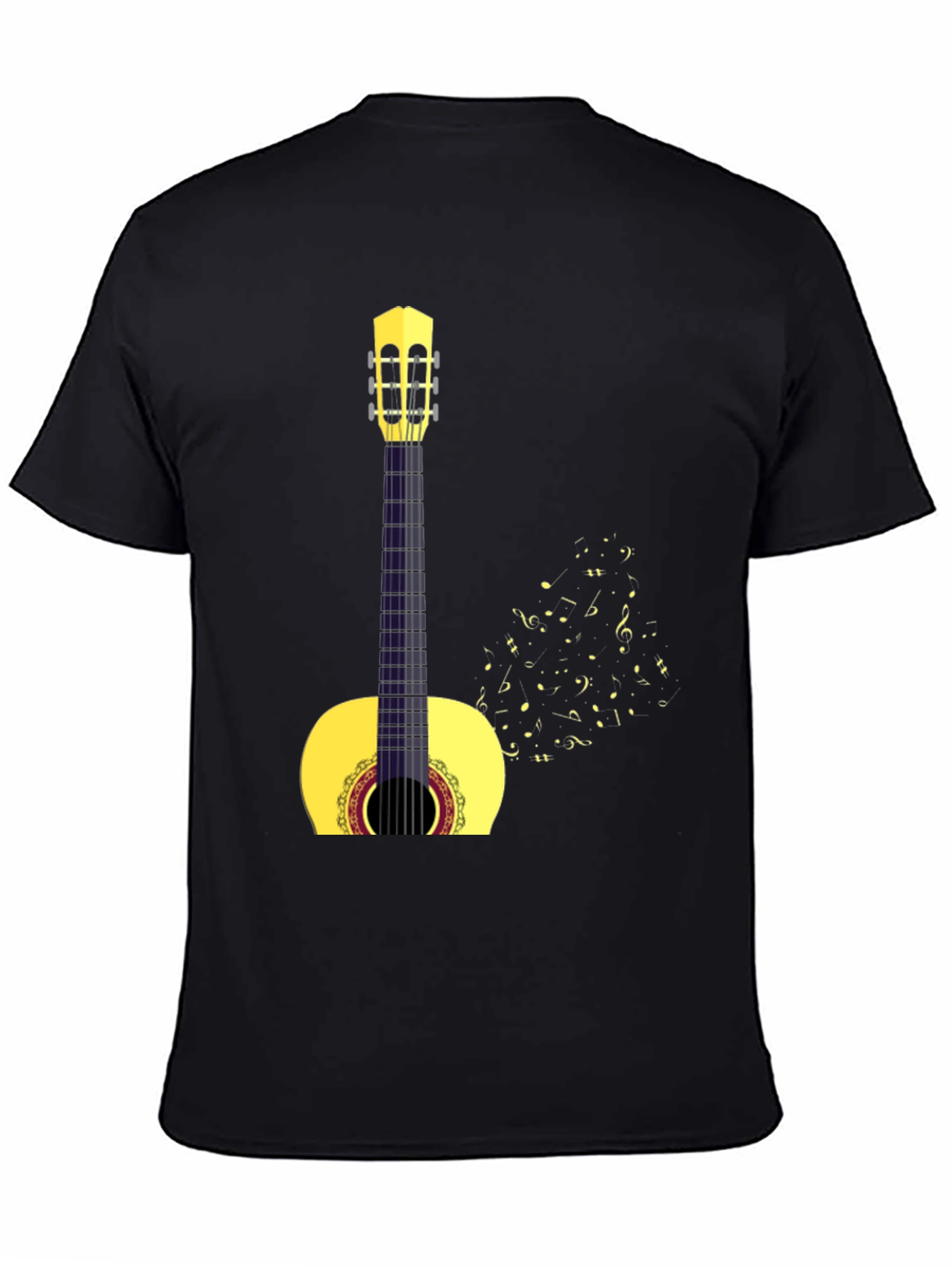Camiseta Negra con Diseño de Guitarra Clásica