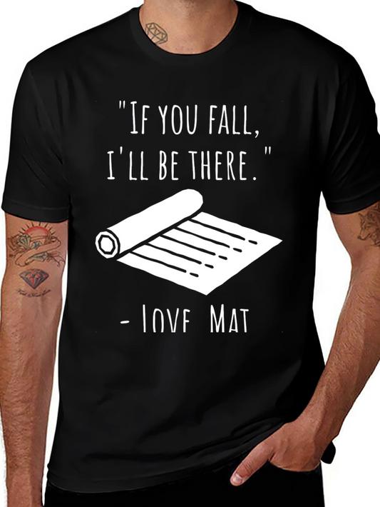 Camiseta Negra con Estampado Divertido Love Mat