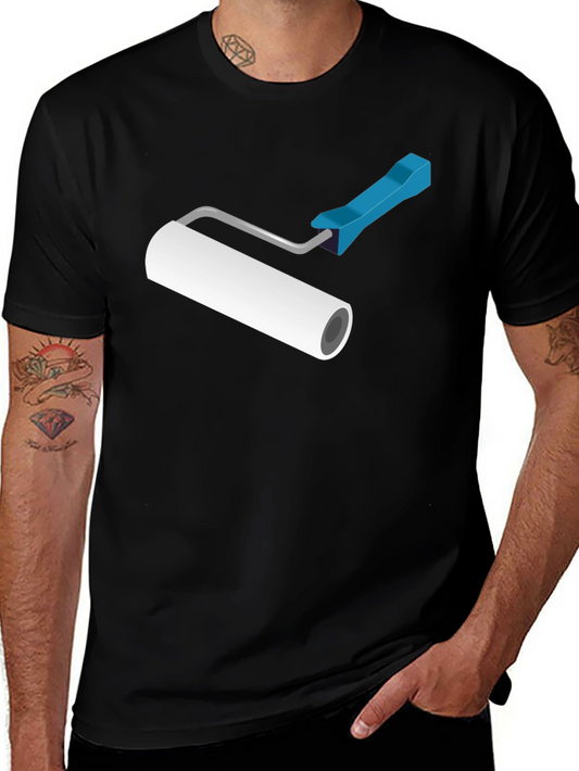 Camiseta Negra con Rodillo de Pintura