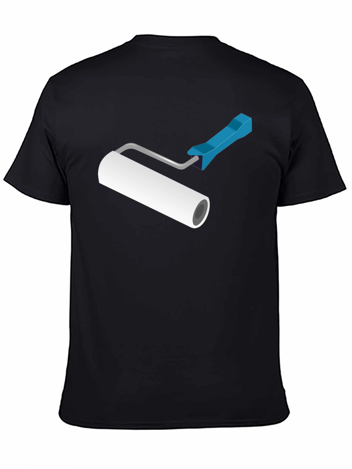 Camiseta Negra con Rodillo de Pintura
